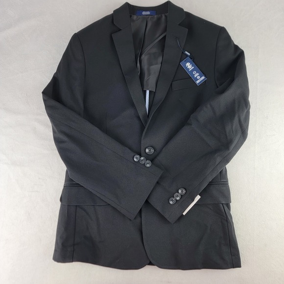 IZOD Boys Size 12 Black Stretch Machine Washable Blazer Jacket Formal NEW - Picture 2 of 8